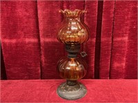 Amber Glass 14.5" Oil Lamp