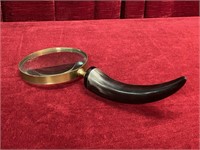 Antique Cow Horn Handle 5" Magnifying Glass