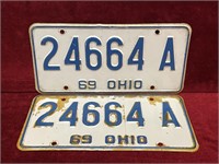 1969 Ohio License Plate Set