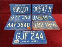 7 Michigan License Plates