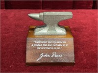 John Deere 150 Years Anvil Paperweight
