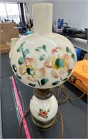 Rose lamp vintage hand painted