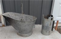 Vintage Coal Bucket & BBQ Chimney Charcoal Starter
