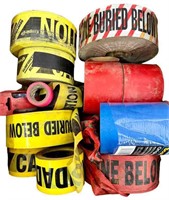 Large lot of assorted marking and caution ribbon,