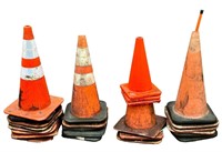 25 safety/traffic cones, assorted styles and