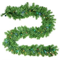 YULETIME 9 Feet Christmas Garland with 50 Count Mu