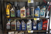 CONTENTS OF 2 SHELVES, MISC AUTO FLUIDS