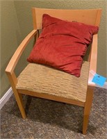 1 Maple Arm Rest Chair, Earth Tone Cushion