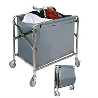 ALBOMI Collapsible Commercial Laundry Cart with Wh
