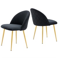 AKSTDIO Dining Chairs Set of 2 Black Velvet Chair