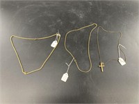 3 Gold filled chains of various lengths
