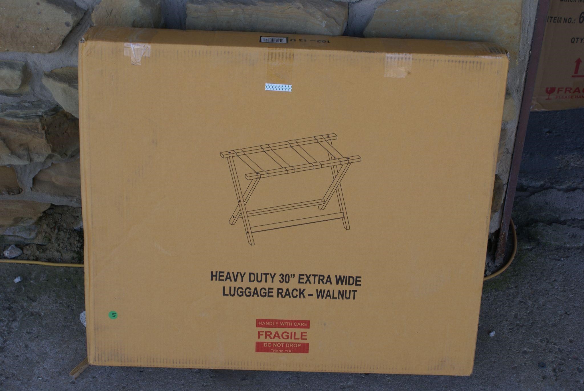 Heavy Duty 30" Extra Wide Luggage Rack in Box