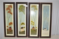 Warren Kimble 4pc Framed Print Set 4 Seasons