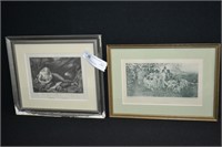 2pcs Framed French Art Prints