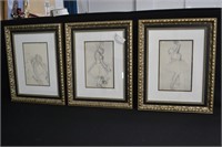 3pcs Degas Frmaed Prints