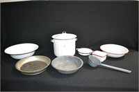 Lot Vintage Porcelain Enameled Kitchenwares