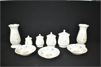 9pcs Federalist Vases, Canisters, & Bowls
