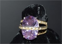 Sterling Silver 925 Amethyst Ring Unique Setting