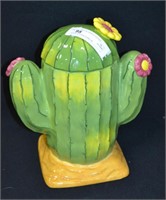 13" Clay Art Cactus Cookie Jar