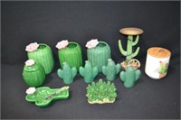 Lot Soutwestern Cactus Vases, Decos, & More