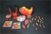 Lot Chili Pepper Cookie Jar, Kitchen Items & More