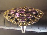Sterling Silver 925 Amethyst Ring Size 7.5
