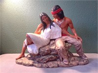 Native American Couple Statue