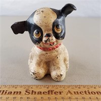 Vintage Metal Puppy Bank 5" H Possibly Repaired