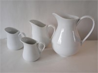 Four Porcelain Jugs 5" & 10"