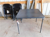 Folding Card Table and 7 Chairs