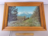 Vintage Lighted Picture Mountain Scene