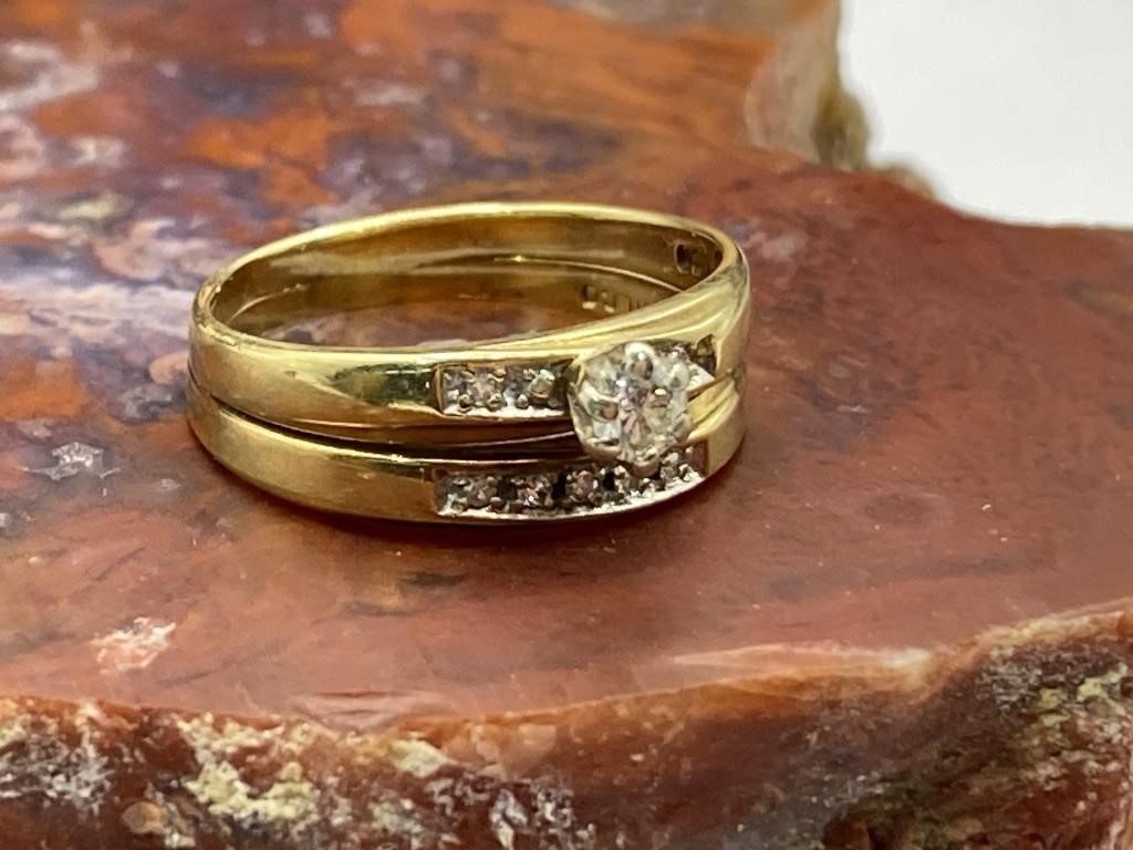 Vintage 14K Gold & Diamonds Hilco Wedding Ring