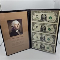 UNCUT 4- 2003A $1 BILLS WORLD. MONETARY EXCHANGE