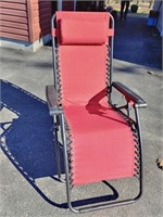Recllinging Red Deck Chair