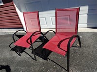Mesh Back Solid Deck Chairs Red