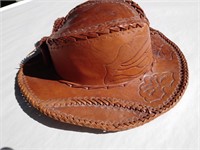 Amazing Ladies Handmade & Tooled Leather Hat