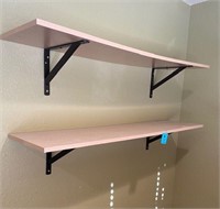 2 shelves with Brackets wall mount 48"x11"