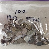 100ct 1943 Steel Pennies