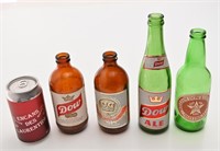 4 bouteilles de bière Dow, vintages
