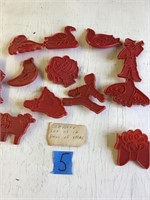 PLASTIC 12  DAYS OF CHRISTMAS COOKIE CUTTERS