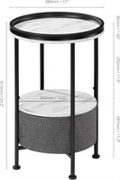 Industrial 2-Tier Round End Table