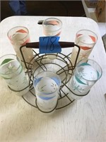 6 GLASSES,WITH WIRE CARRIER