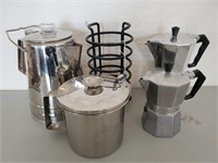 Metal Coffee Pot, Grease Pot & More
