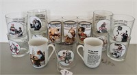 14 Pcs Norman Rockwell Cups & Mugs