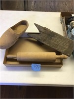WOODEN SHOE, BOOT JACK, ROLLING PIN