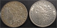 1878-S AU & 1879-O AU SOME PITTING MORGAN DOLLARS