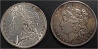 1879 & 1890-S MORGAN DOLLARS AU