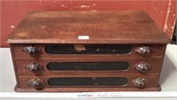 Antique Clark’s 3 Drawer wooden spool Cabinet
