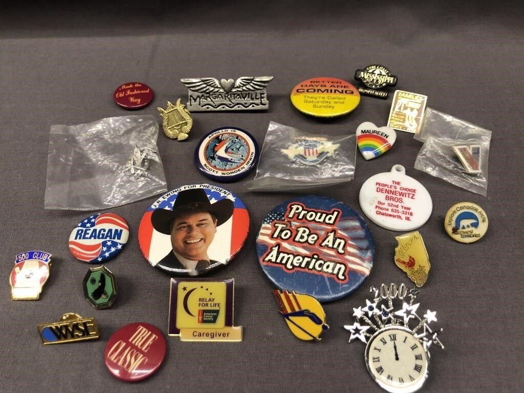 ALL THE PINS AND BUTTONS