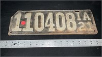 Vintage, Iowa license plate, one only